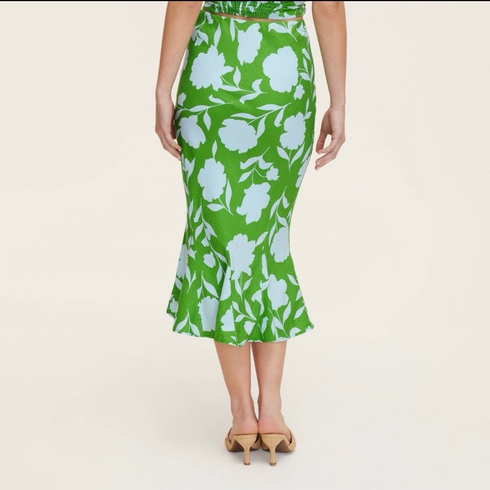 Kate Spade Green and Blue Floral Midi Skirt - Picture 2 of 4